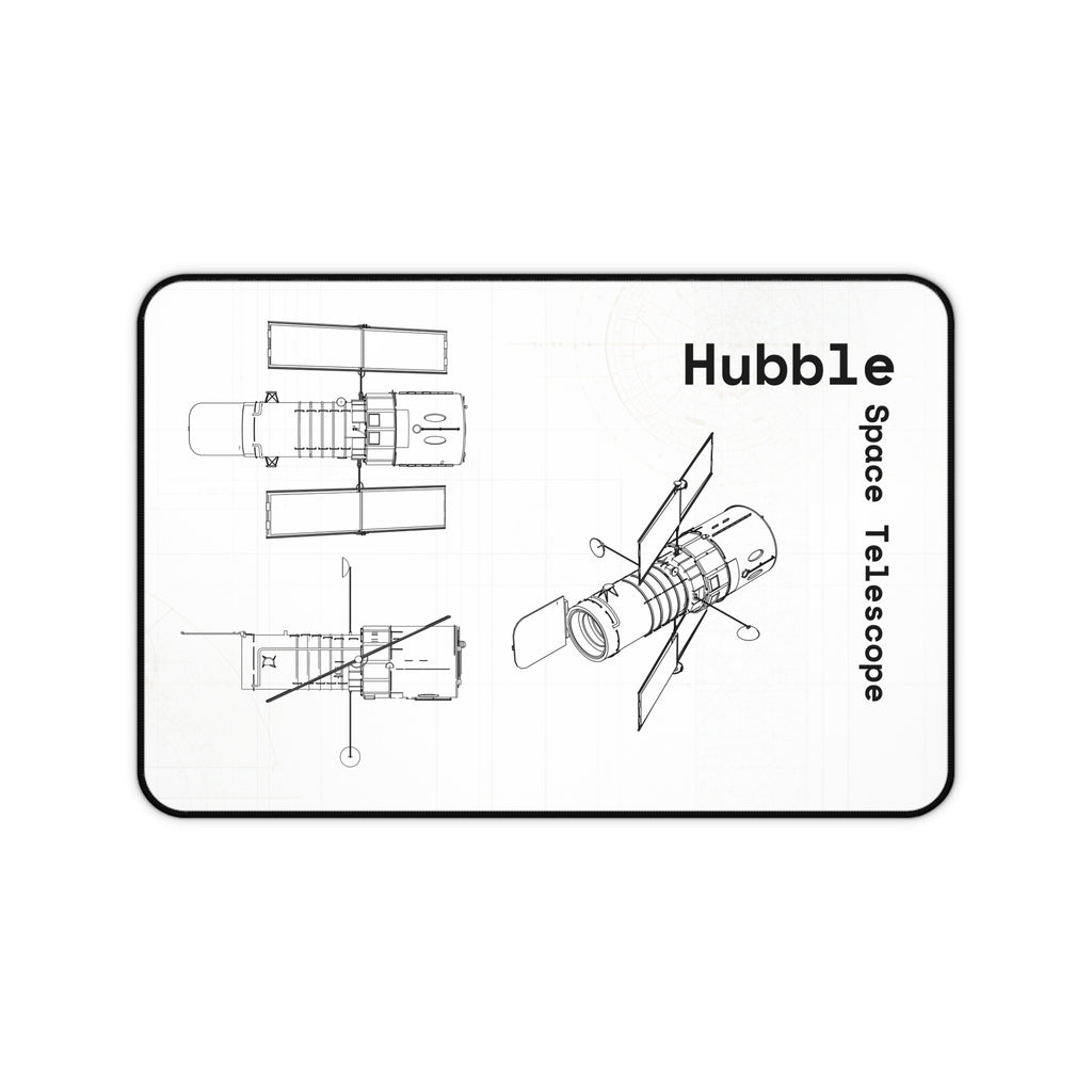 Hubble Space Telescope White Blueprint Mouse Pad