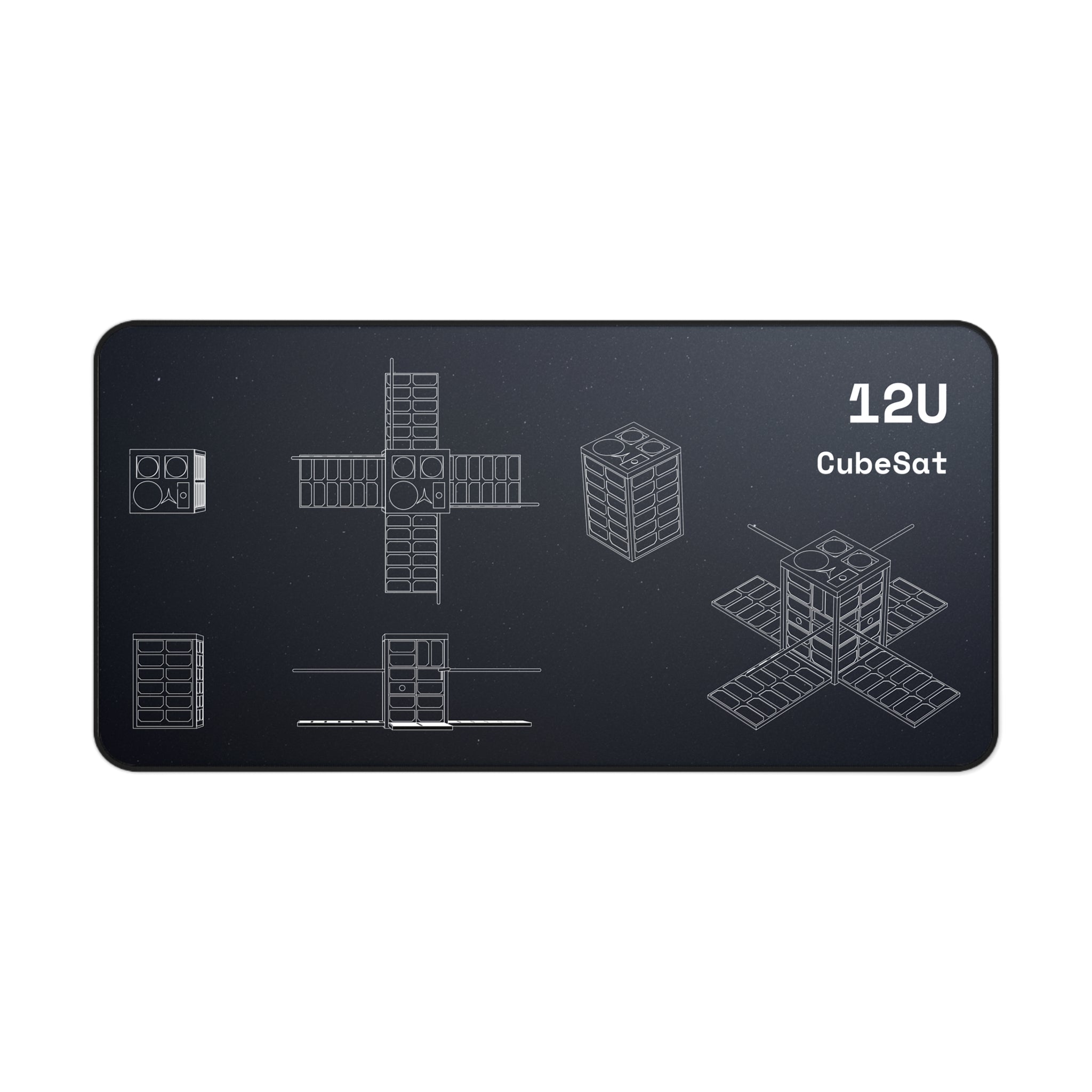 12U CubeSat Black Blueprint Mouse Pad / Desk Mat