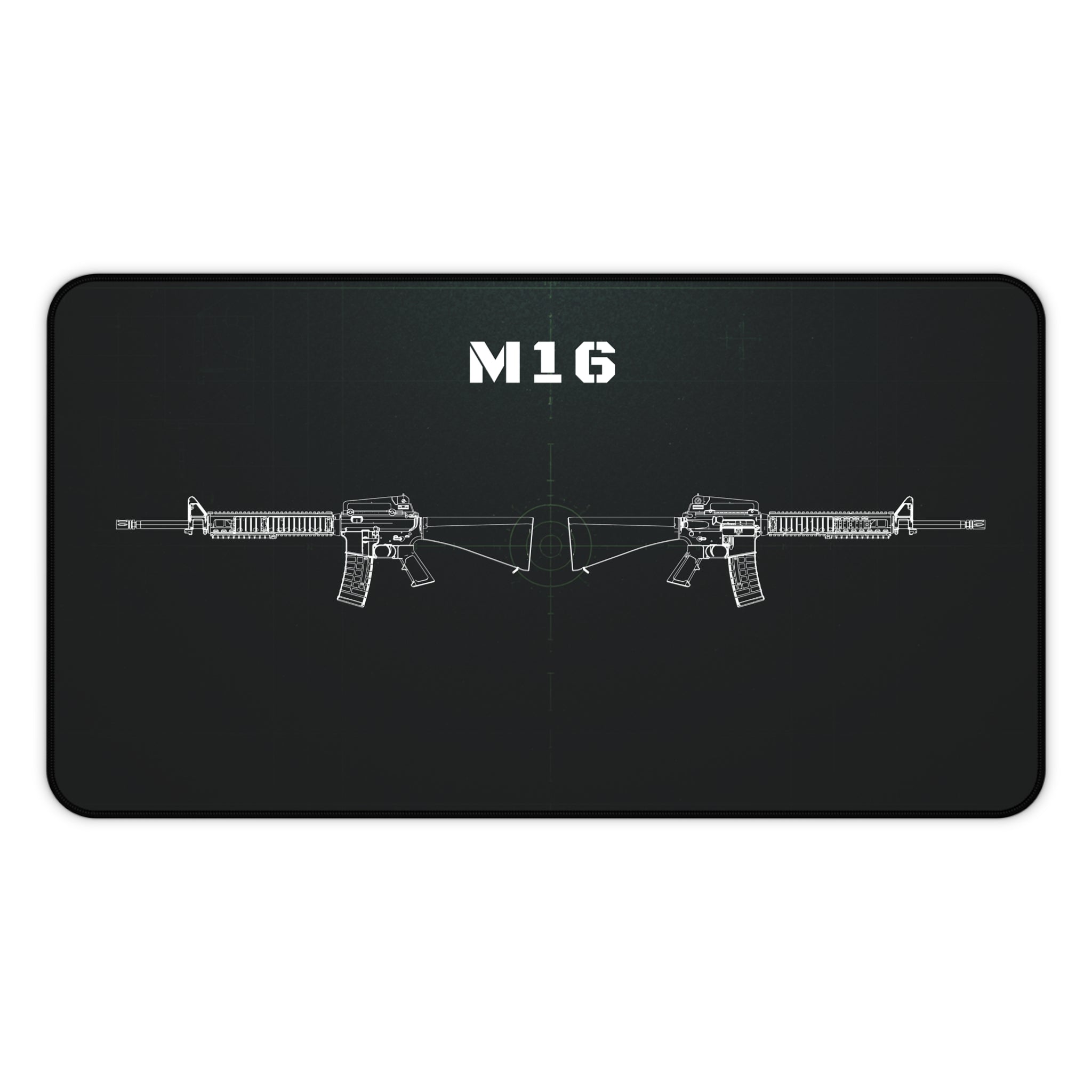 M16 Rifle Black Blueprint Mouse Pad / Desk Mat